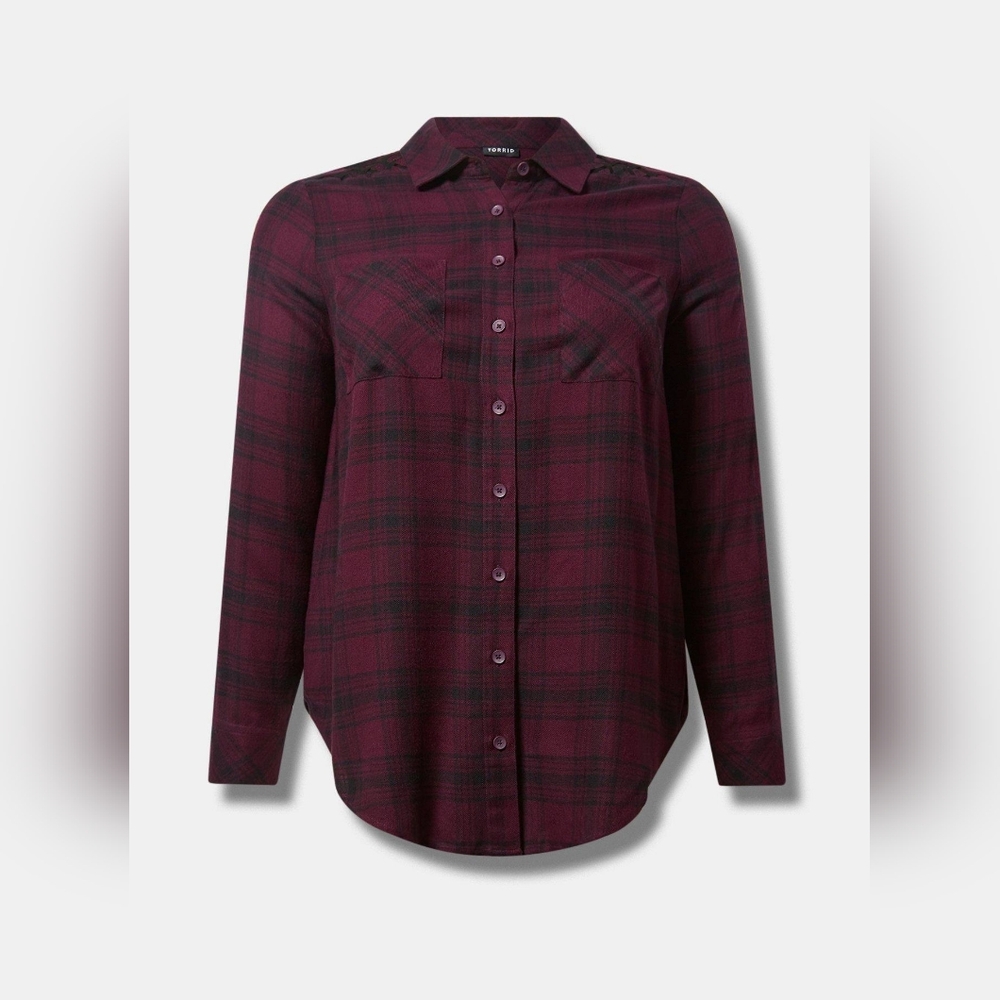 Torrid- Softest Flannel Button Up Tunic